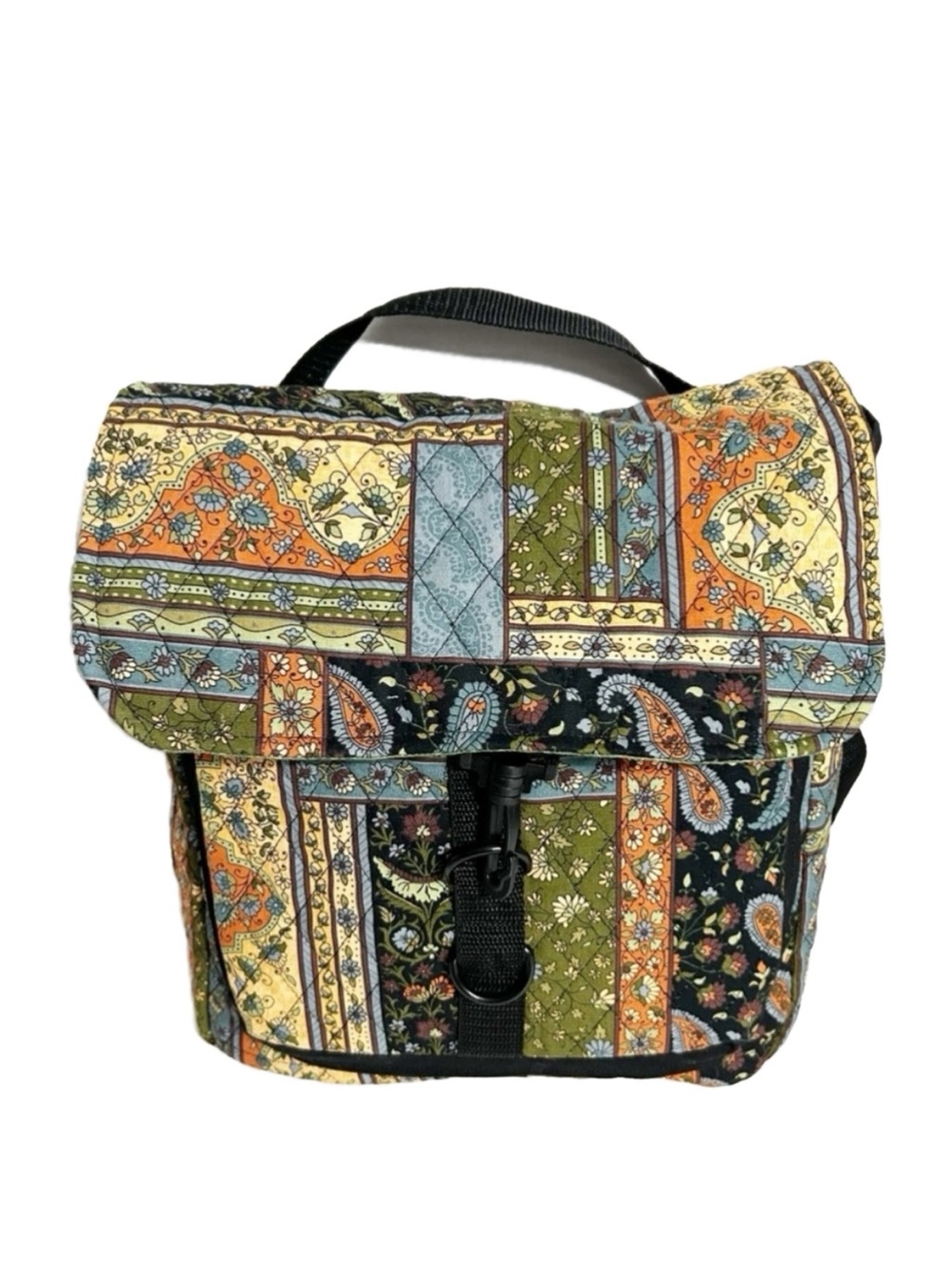 Handcrafted Unbranded Patchwork Floral Paisley Pattern Backpack Adjustable Strap